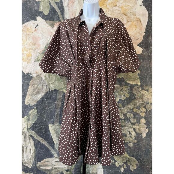 New Anthropologie The Tobie Tie-Neck Shirt Dress by Exquise sz M - Picture 10 of 10